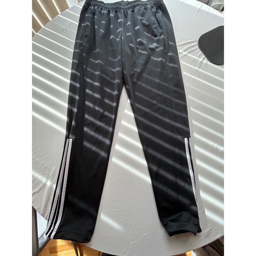 Adidas Mens Black Track Pants 3-Stripe Athletic Joggers Large RN 88387
